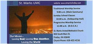 St Marks UMC business card